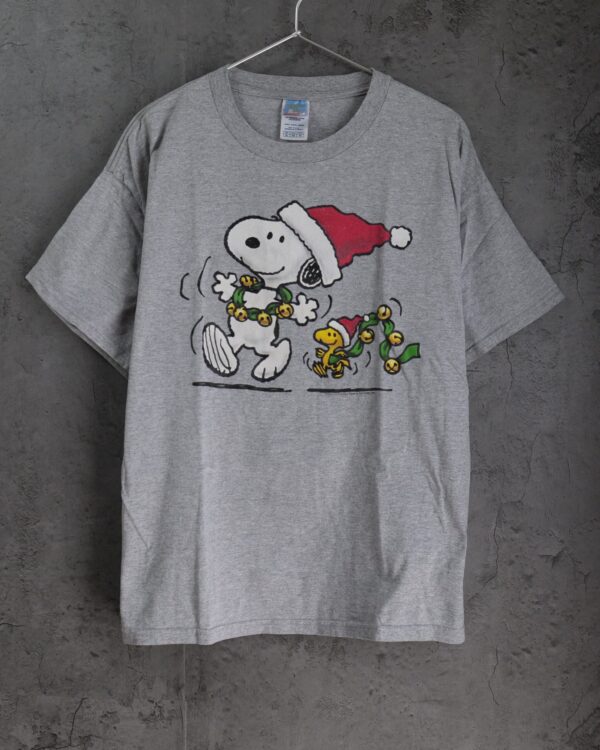 PEANUTS スヌーピー&ウッドストック クリスマスプリントTシャツ